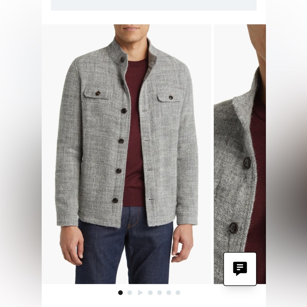 New men’s Peter Millar Stable Crown jacket Gray Button-Up